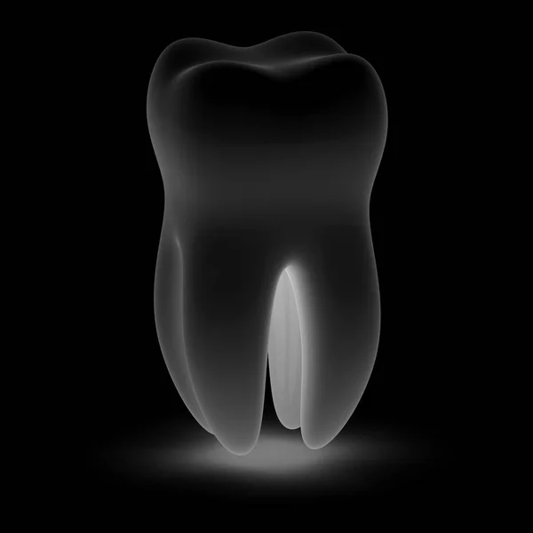 Δόντι Στο Μαύρο Υπόβαθρο Απεικόνιση — Φωτογραφία Αρχείου