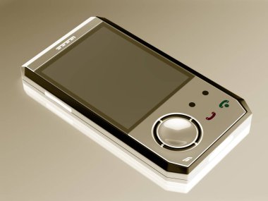 Belgili tanımlık smartphone. 3D çizim.