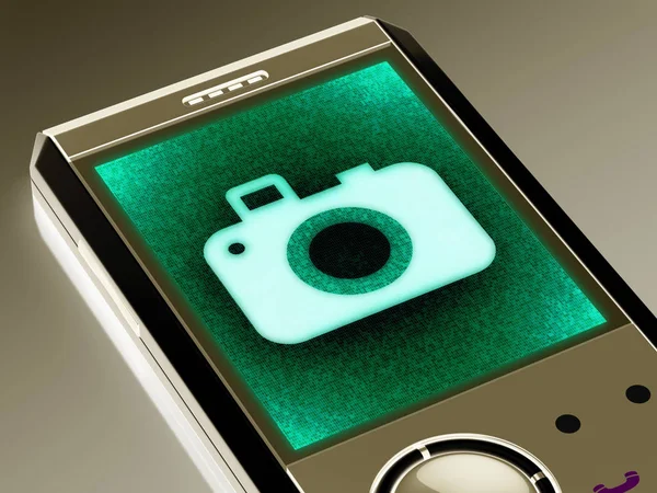 スマート フォンでカメラのアイコン イラストレーション — ストック写真
