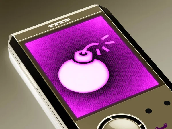 Bomb Ikonen Din Smartphone Illustration — Stockfoto