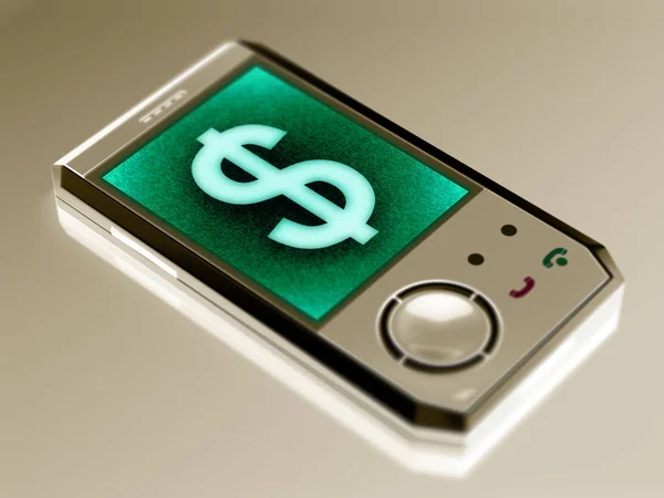Dolar Ikona Smartfona Ilustracja — Zdjęcie stockowe