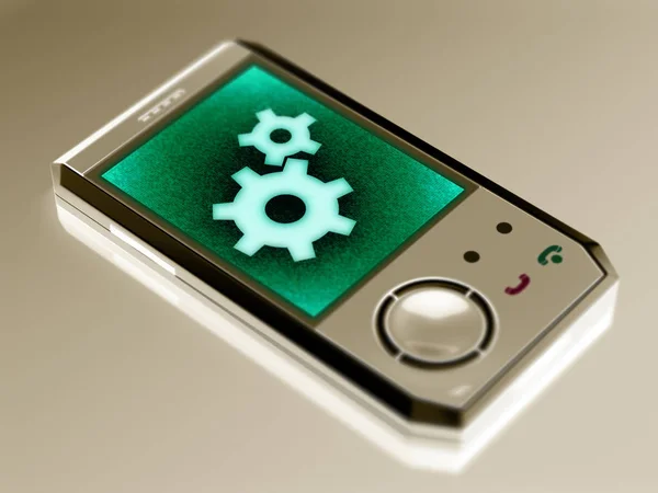 Gear Icon Smartphone Illustration — Stock Photo, Image