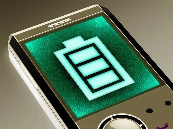 Battery icon in the smartphone. 3D Illustration.