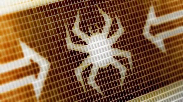 Icona Del Virus Sullo Schermo Risoluzione Encoder Prores 4444 Grande — Video Stock
