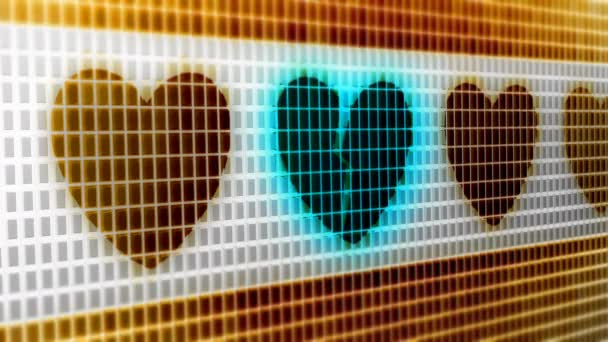 Піктограма Серця Екрані Резолюція Кодувальник 4444 Чудова Якість Циклічність — стокове відео