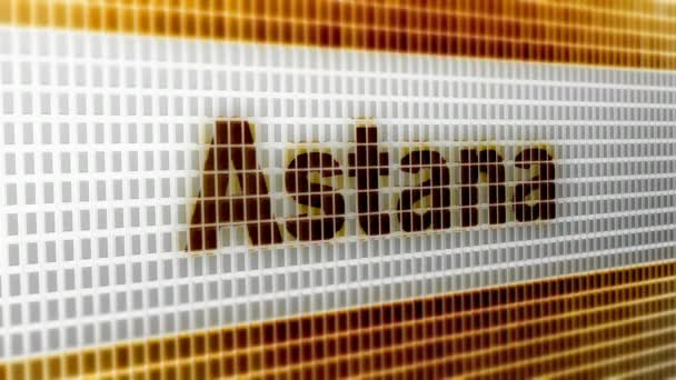Astana Auf Dem Bildschirm Auflösung Encoder Prores 4444 Große Qualität — Stockvideo