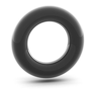 Torus beyaz yüzey üzerinde. 3D çizim.