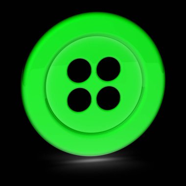 Belgili tanımlık düğme içinde belgili tanımlık siyah geçmiş. 3D çizim.