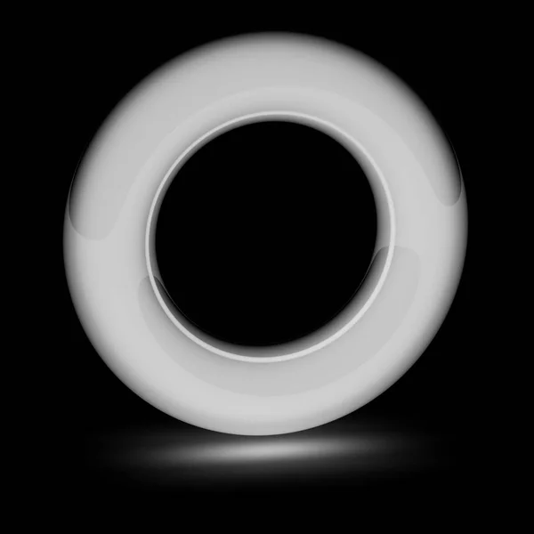 黑色表面上的圆环 — 图库照片