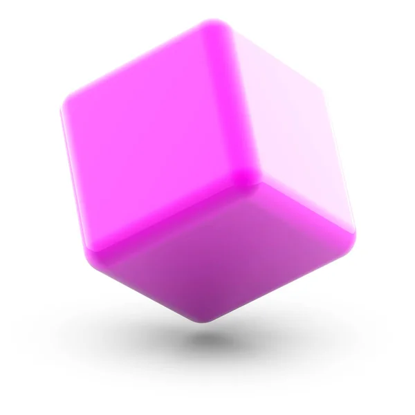 Cube White Surface Illustration — Stock Photo, Image