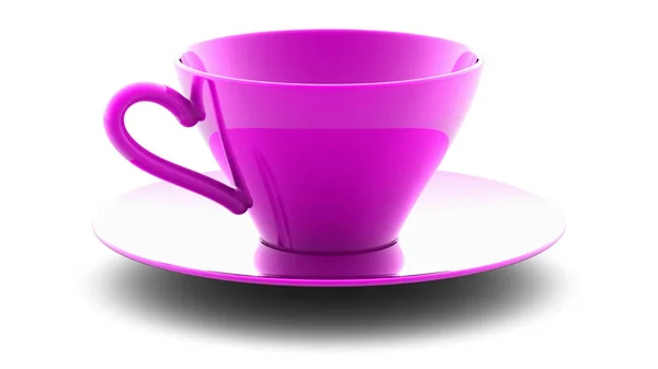 白い表面のカップ 3Dイラスト — ストック写真