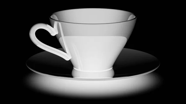 Die Tasse Auf Der Schwarzen Oberfläche Illustration — Stockfoto