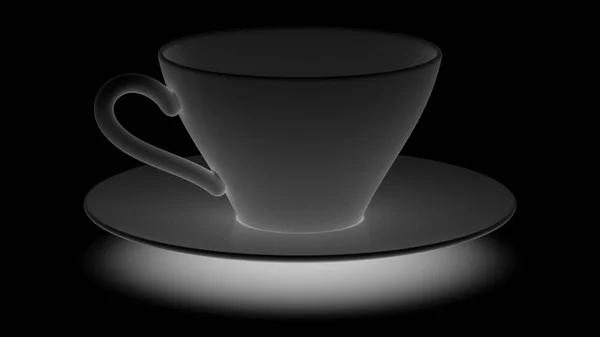 Die Tasse Auf Der Schwarzen Oberfläche Illustration — Stockfoto