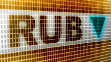 Rus Rublesi üstünde belgili tanımlık perde. 4 k çözünürlüklü görüntüleri döngü var. Kodlayıcı Prores 4444. 