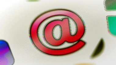 Ekranında e-posta simgesi. 4 k çözünürlüklü görüntüleri döngü var. ProRes 4444. 3D çizim.