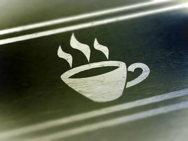 Coffee cup icon on screen, Illustration