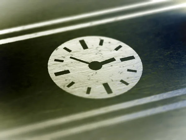 紙の上の時計のアイコン カラー図解 — ストック写真