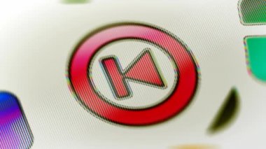 Önceki simgesi ekranda. 4 k çözünürlüklü görüntüleri döngü var. ProRes 4444. 3D çizim.