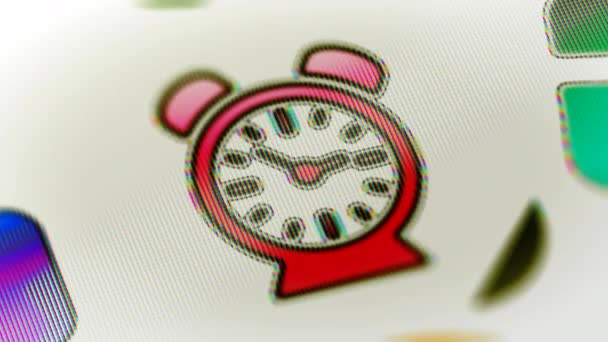 Icono Del Reloj Pantalla Las Imágenes Bucle Tienen Resolución Prores — Vídeo de stock