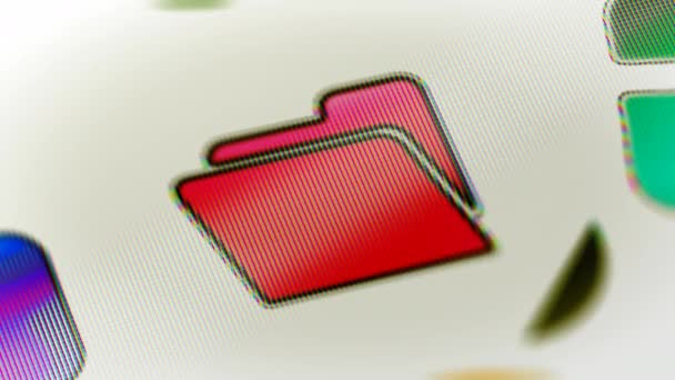 Значок Файла Экране Зацикленные Кадры Имеют Разрешение Прорес 4444 Моделирование — стоковое видео