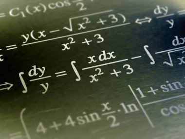 Matematik kağıt üzerinde. Renkli çizimi.