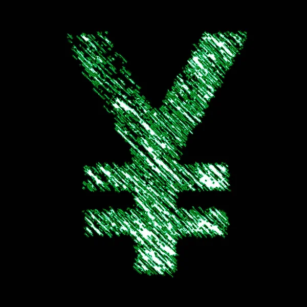 Yen Symbol Schwarzen Hintergrund Illustration — Stockfoto