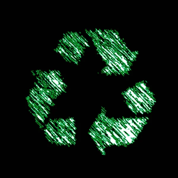 Recycling Symbol Schwarzen Hintergrund Illustration — Stockfoto