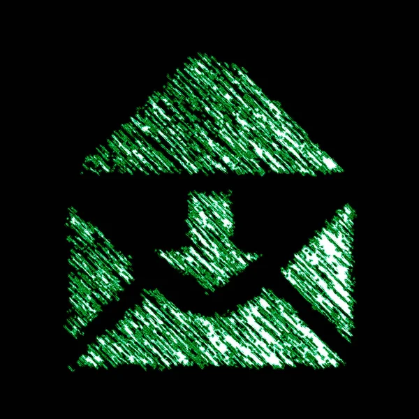 Mail Symbol Schwarzen Hintergrund Illustration — Stockfoto