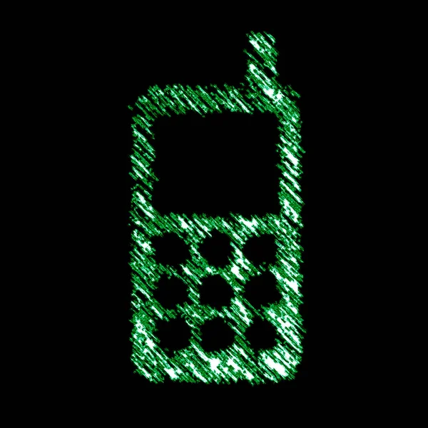 Mobilne Ikona Czarnym Tle Ilustracja — Zdjęcie stockowe