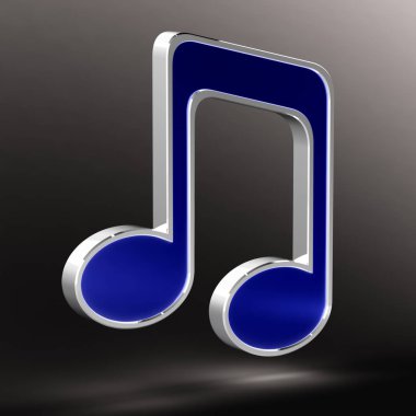 Müzik notası. 3B Görüntü.