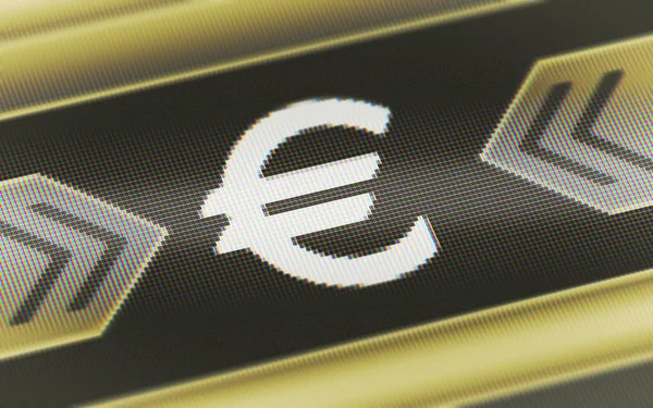 Euro Symbol Auf Dem Bildschirm Illustration — Stockfoto