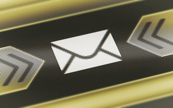 E-mail icon in the screen. 3D Illustration.