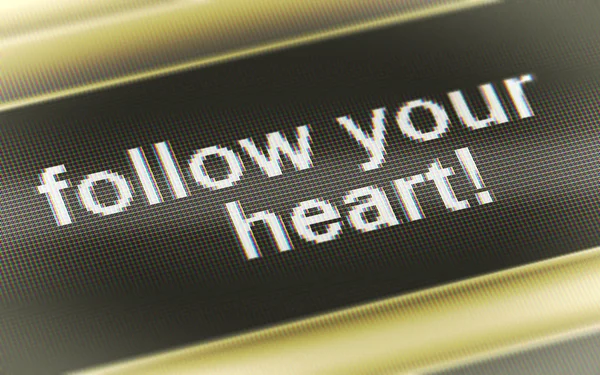 Follow Your Heart Screen Моделирование — стоковое фото