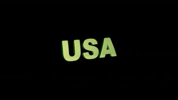 Usa Sullo Sfondo Nero Filmato Risoluzione Canale Alfa Prores 4444 — Video Stock