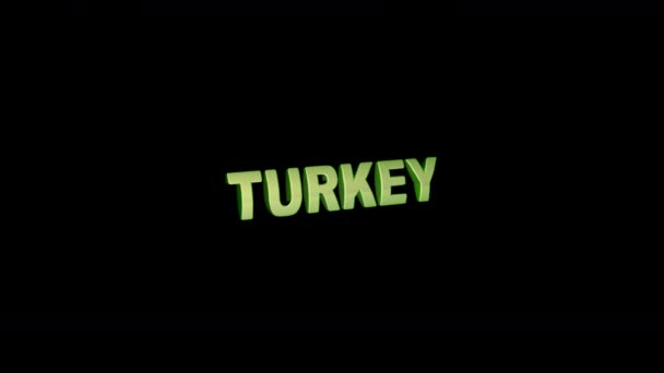 Turkey Black Background Footage Has Resolution Alpha Channel Prores 4444 — Stock Video