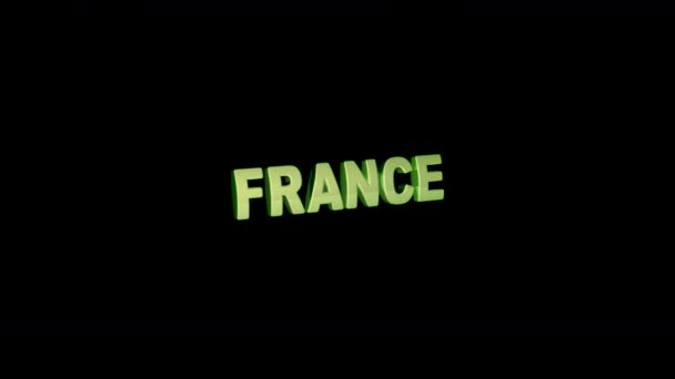 Francie Černém Pozadí Stopáž Rozlišení Alfa Kanál Prores 4444 — Stock video