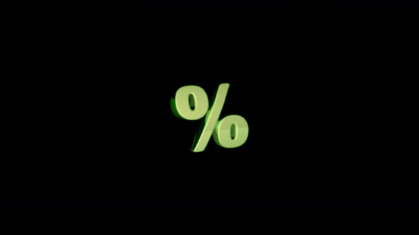 Icono Porcentaje Fondo Negro Metraje Tiene Resolución Canal Alfa Prores — Vídeos de Stock