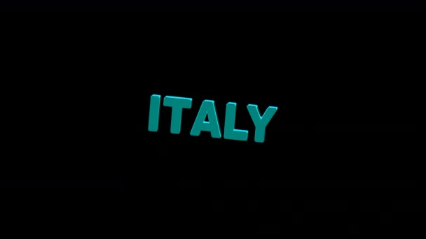 Italy Auf Schwarzem Hintergrund Das Filmmaterial Hat Eine Auflösung Von — Stockvideo