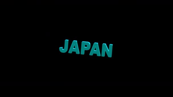 Japan Auf Schwarzem Hintergrund Das Filmmaterial Hat Eine Auflösung Von — Stockvideo