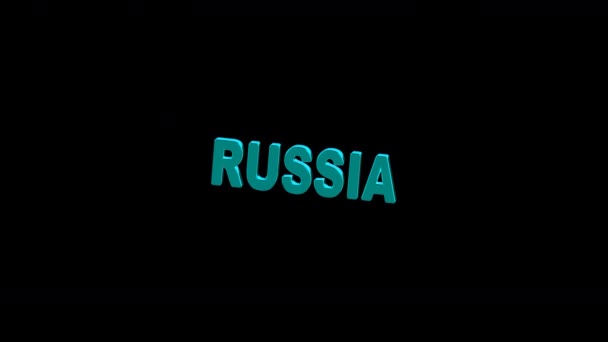 Russland Auf Schwarzem Hintergrund Das Filmmaterial Hat Eine Auflösung Von — Stockvideo