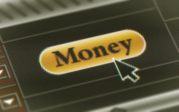 Pieniądze Przycisk Ekranie Ilustracja — Zdjęcie stockowe