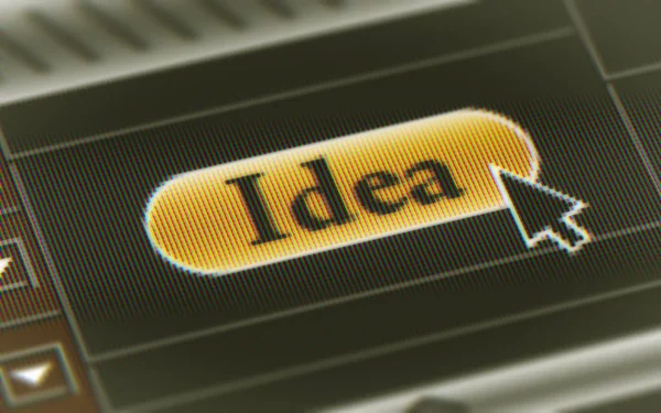 Idea Button Screen Illustration — Stock Photo, Image