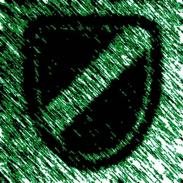 The black shield icon. Color illustration.