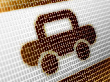 Araba simgesi. 3D çizim.