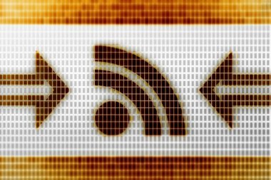 RSS simgesi ekranda. 3D çizim.