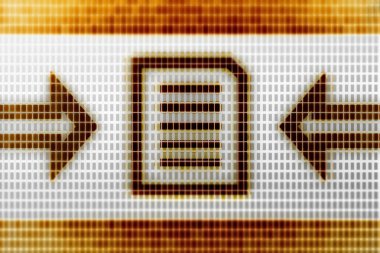 Ekranda metin simgesi. 3D çizim.