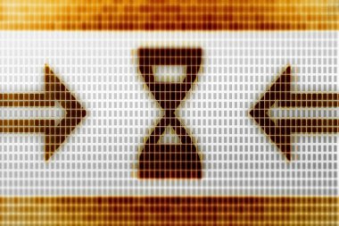 Saat simgesini ekranında. 3D çizim.