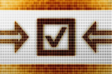 Onay kutusu simgesi ekranda. 3D çizim.