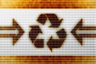 Geri dönüşüm ekranında simgesi. 3D çizim.