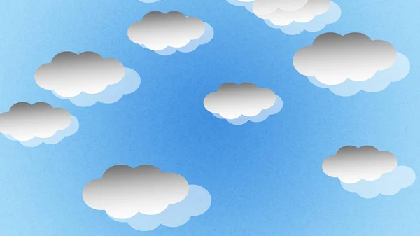 Хмари Піктограм Синьому Фоні Ілюстрація — стокове фото